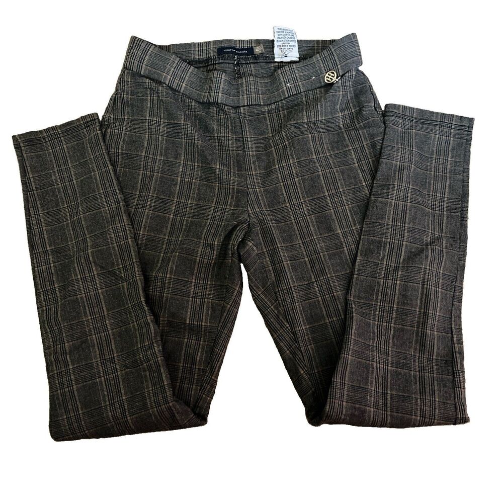 Tommy Hilfiger Plaid Slacks Sz 6 Slim Legs Stretch Waist for Comfort